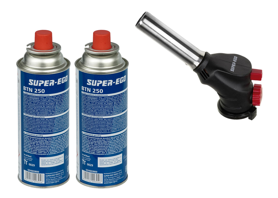 Super Ego 1000000419 Multifire Lötlampe mit 2 Kartuschen