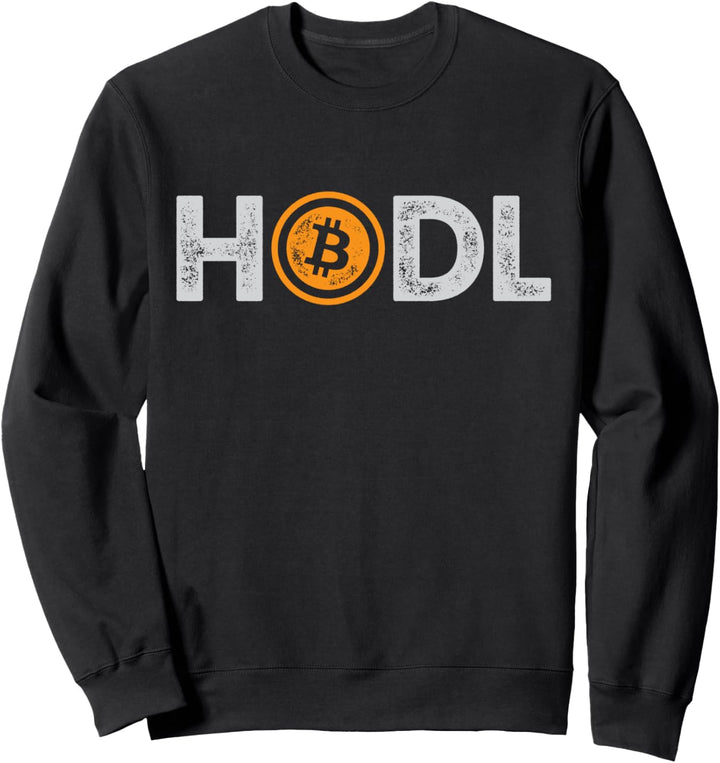 Bitcoin HODL BTC Logo Crypto Currency Traders Blockchain Sweatshirt