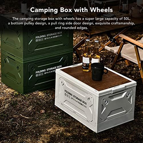Qcwwy Faltbare Camping-Aufbewahrungsbox, Zusammenklappbare Aufbewahrungsbox, Starke Tragfähigkeit, 5