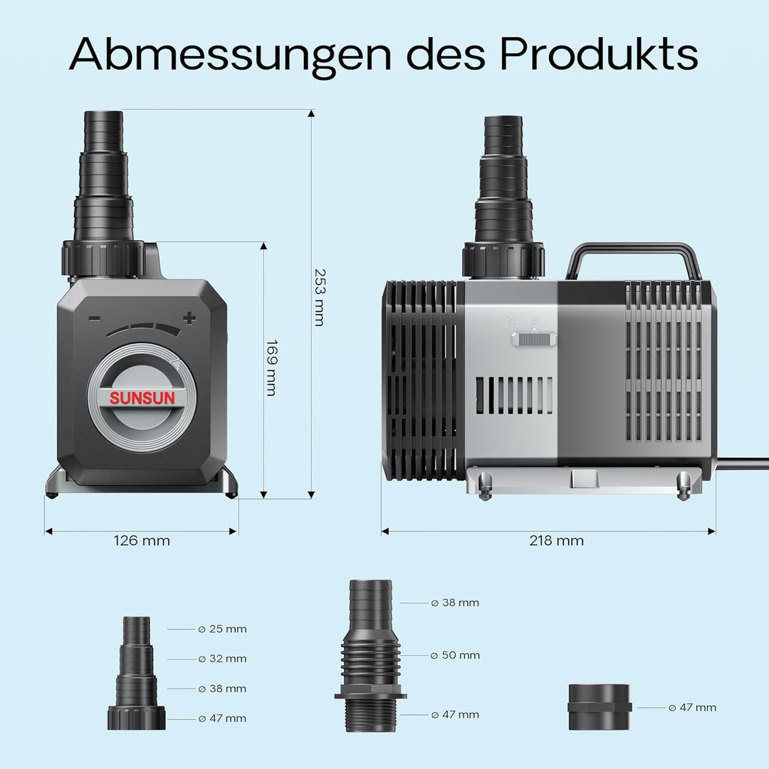 SunSun CTP-14000 SuperECO Bachlaufpumpe Filterpumpe 14000l/h 120W