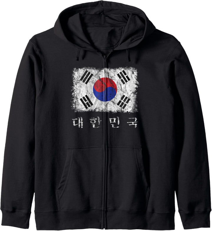 Südkoreanische Flagge und koreanische Schrift Kapuzenjacke