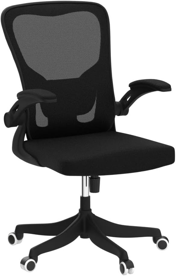 Monhey Ergonomischer Bürostuhl, hohe Rückenlehne, Netzstoff, Computer-Schreibtischstuhl mit hochklap