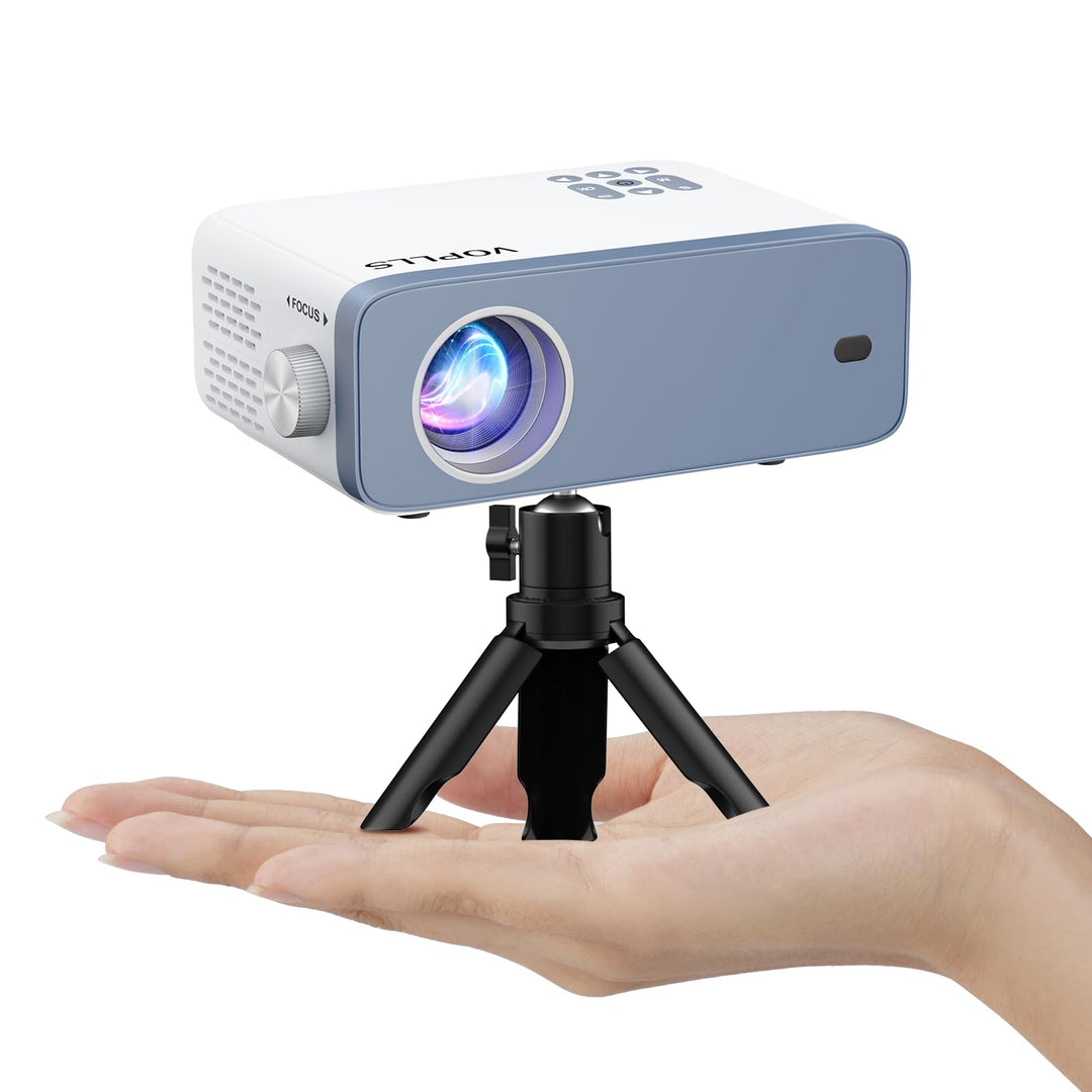 Mini Beamer, VOPLLS 22000L Full HD 1080P Unterstützt, Tragbar Video Projector mit 50% Zoom, Heimkino