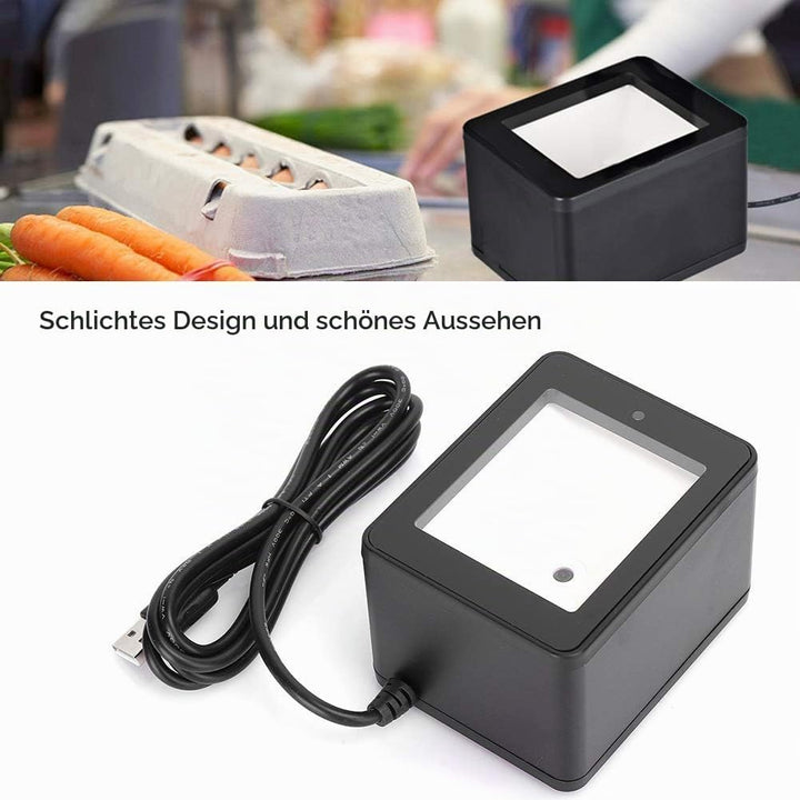 ASHATA Desktop Barcode Scanner, 360° Barcode Scanner, QR Code Scan Plattform, CMOS Supermarket Mobil