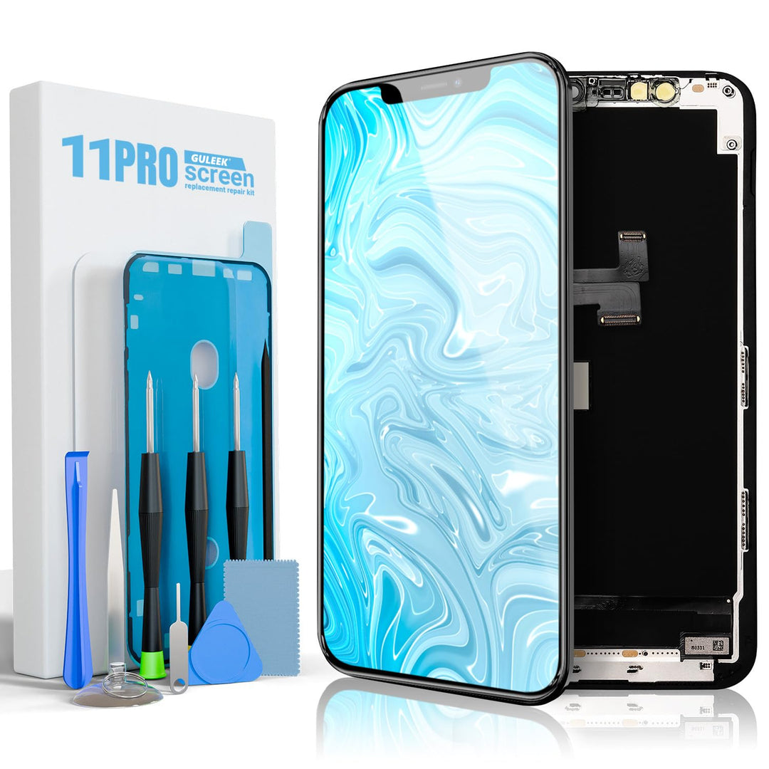 GULEEK Display für iPhone 11 Pro 5,8 Zoll LCD Bildschirm Ersatz Touchscreen mit 3D Touch vormontiert