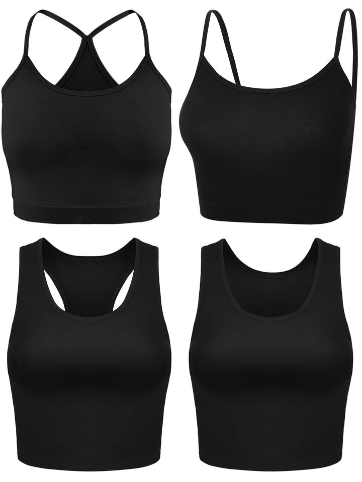 Damen Tanks (4er Pack), Schwarz