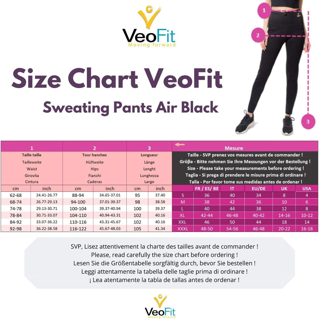 VeoFit Neoprenhose Thermo Leggings Damen Black S, Black S