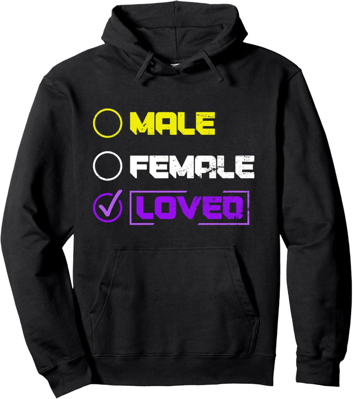 Männlich Weiblich Geliebt Genderfluid Geschenk Nicht Binär Pullover Hoodie