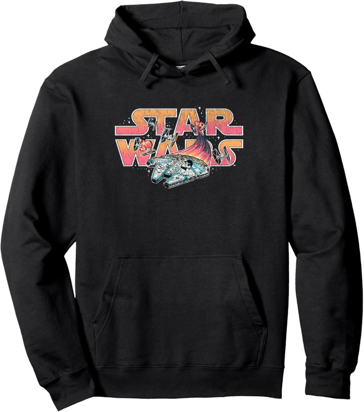 Star Wars Millennium Falcon Tie Fighter Space Battle Logo Pullover Hoodie