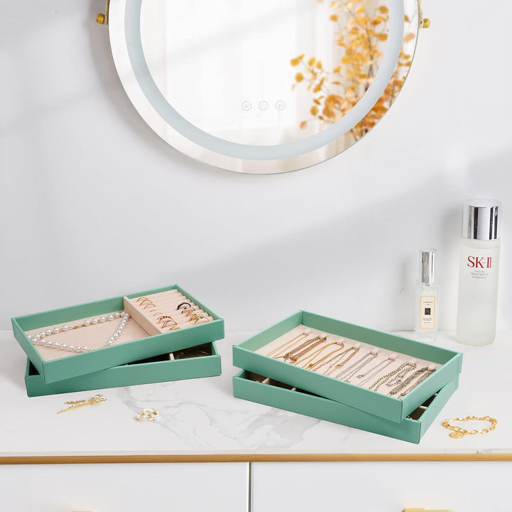 ProCase Schmucktablett Organizer mit 4 Schmuckschalen, Stapelbar Schmuck Schublade Organizer, Schmuc