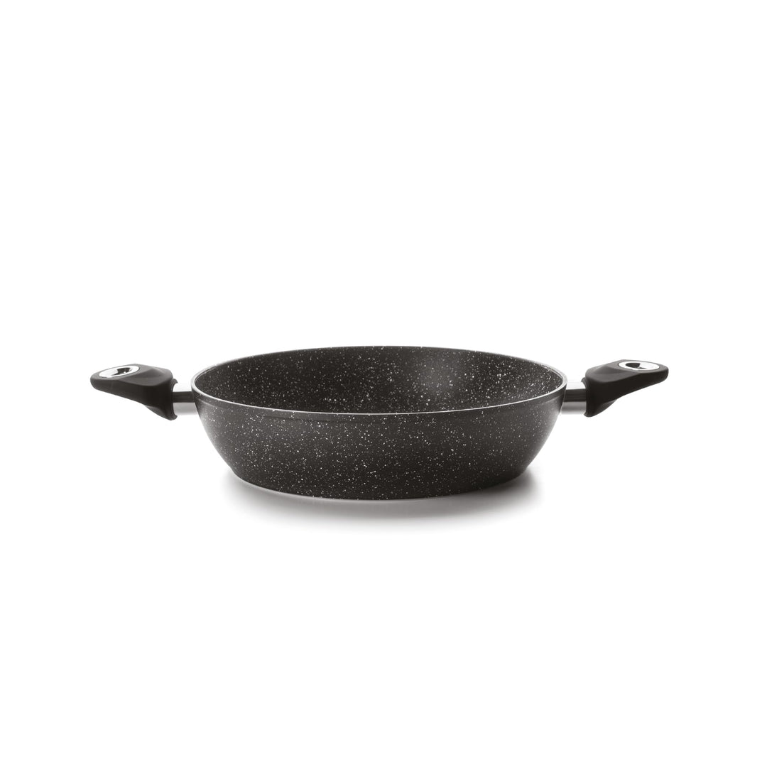 IBILI - Bratpfanne mit 2 Henkeln Natura, 28 cm, Aluminium, Anti-Haft-Beschichtung im Stein-Stil, gee