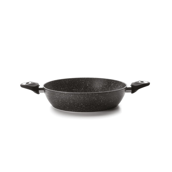 IBILI - Bratpfanne mit 2 Henkeln Natura, 28 cm, Aluminium, Anti-Haft-Beschichtung im Stein-Stil, gee