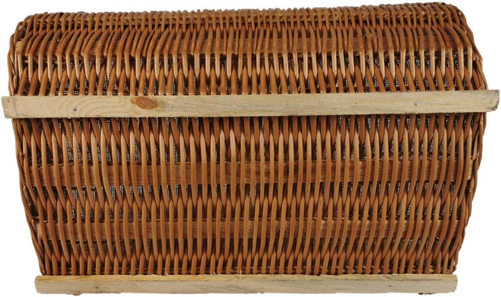 Holzkorb aus Weide mit Jute Braun Natur 60x45x48 cm