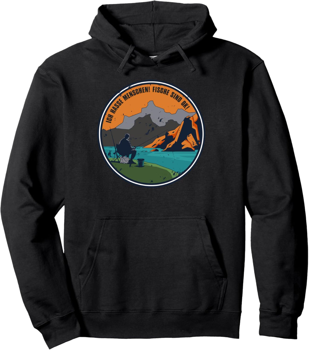 Ich Hasse Menschen Fische Sind Ok Lustiges Fischer Angler Pullover Hoodie