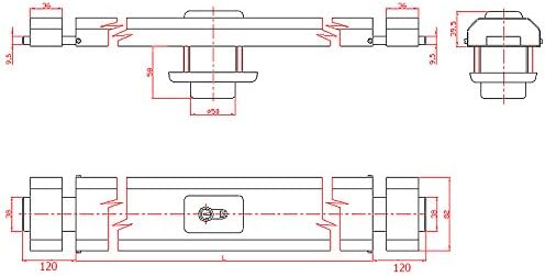 750 mm Ckey Panzerriegel Querriegel Panzerriegelschloss Türsicherheit Schliesszylinder 750