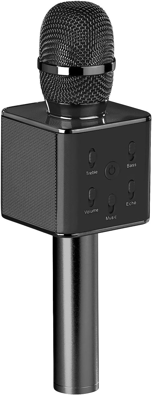auvisio 2er-Set Karaoke-Mikrofon mit Bluetooth, MP3-Player, Lautsprecher, Akku