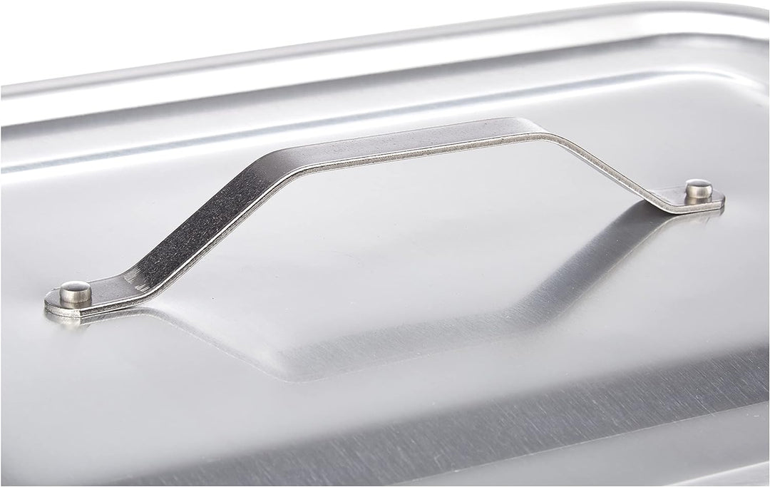 Pentole Agnelli Deckel eckig Plan zu Ecken rund, Aluminium, Silber 40x28 cm Silber/schwarz, 40x28 cm