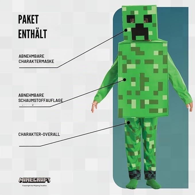Disguise Creeper Fancy Dress Intl 7-8 Jahre, 7-8 Jahre