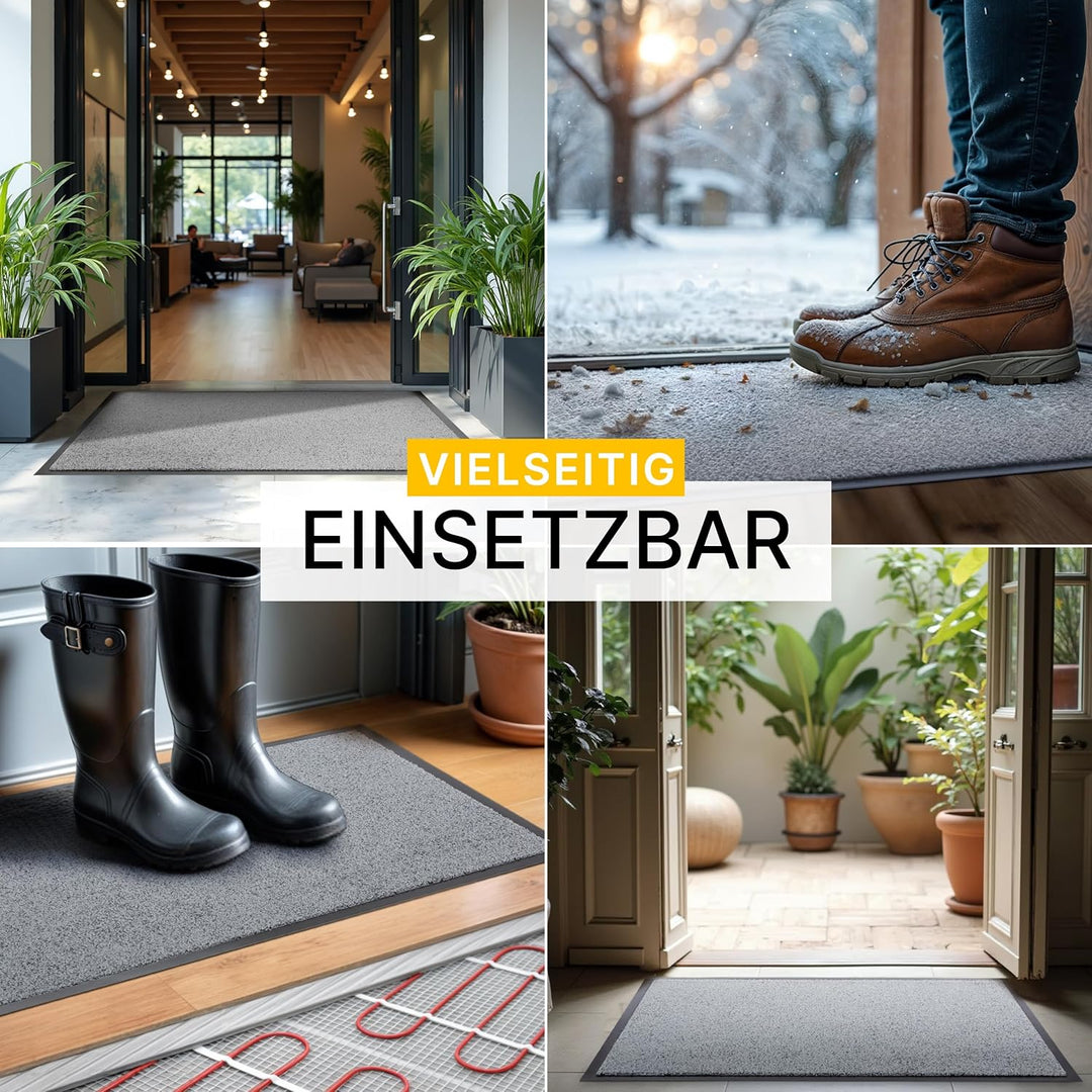 Entrando Fussmatte 90x120 cm rutschfest &amp; saugstark – Pflegeleichte Schmutzfangmatte für Innen &amp; Aus