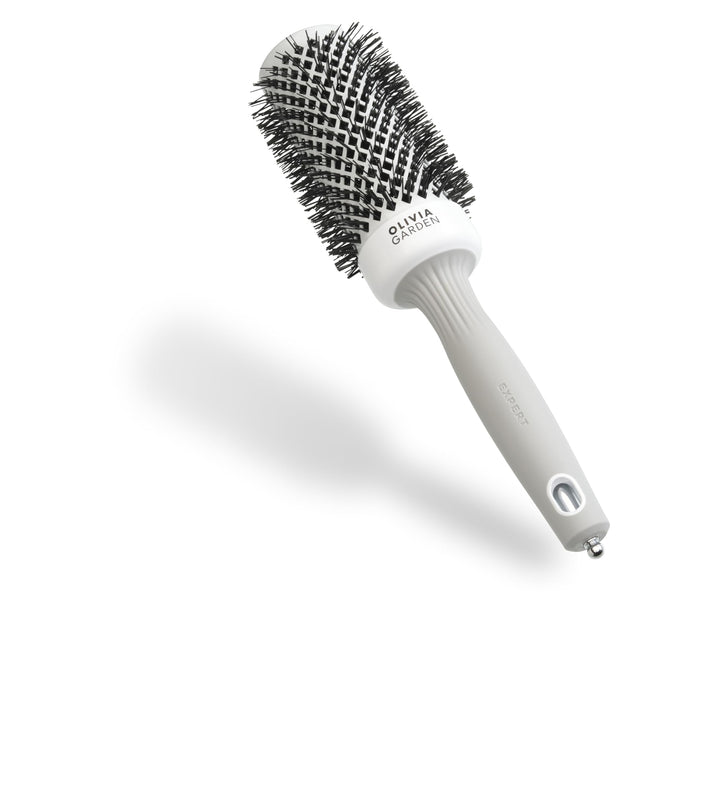 Olivia Garden - Expert Blowout Shine Hairbrush - White and Grey - 45, 45