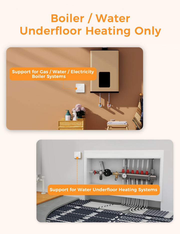 Refoss Heizungsthermostat Boiler, Smart Thermostat WLAN, Fussbodenheizung Thermostat Digital, Sprach