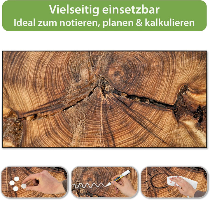 banjado Magnettafel schwarz 78 x 37cm / Magnetwand Metall/Magnetpinnwand als Memoboard/Pinnwand Magn