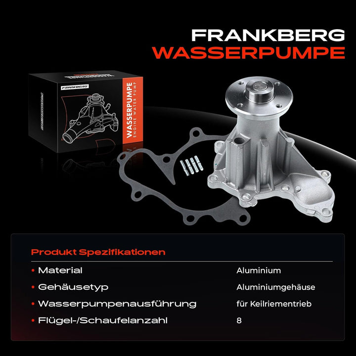 Frankberg Wasserpumpe Kompatibel mit Cabstar F24 2.5L Diesel 2006-2012 NP300 Navara D40 2.5L Diesel