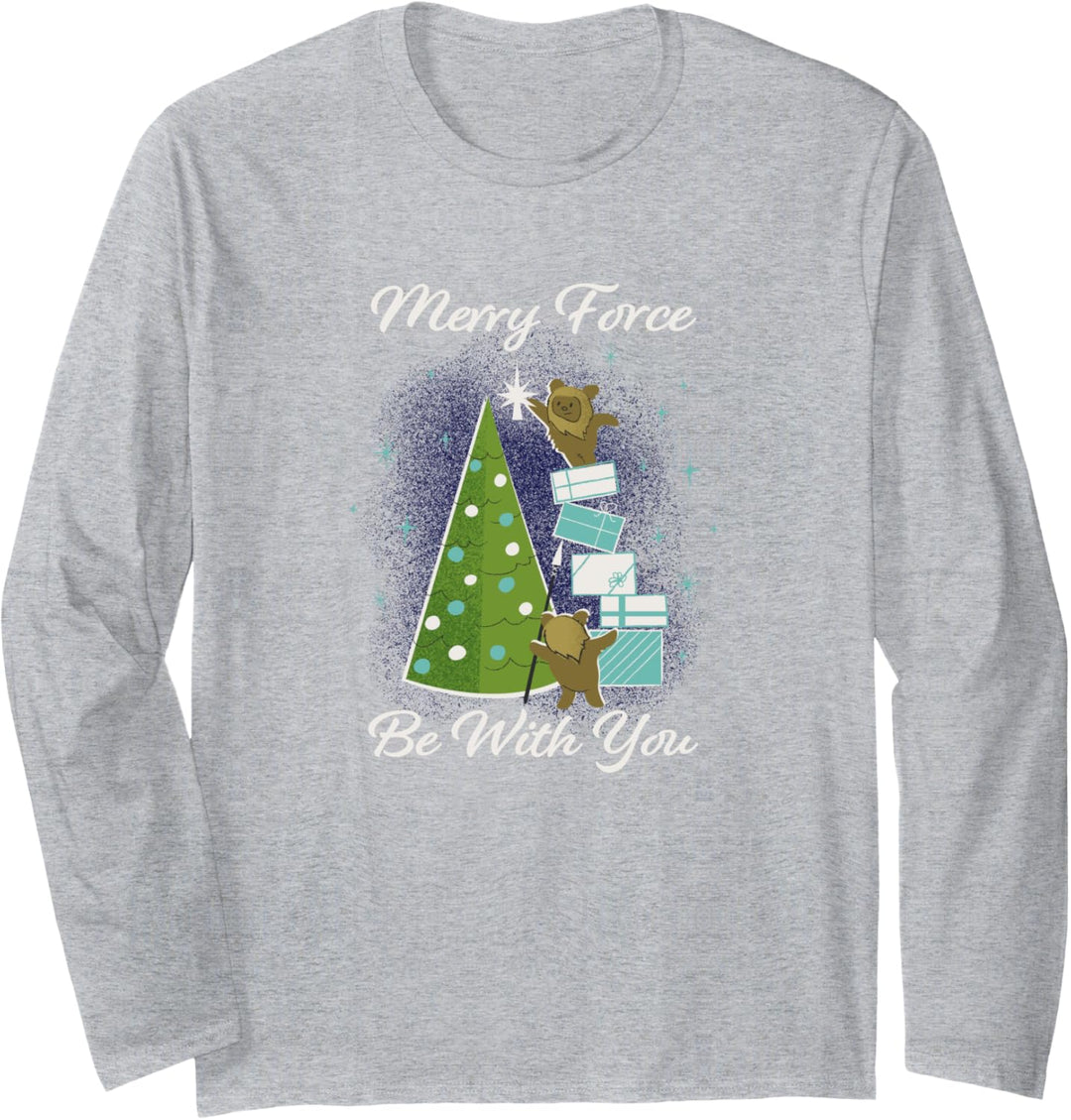 Star Wars Christmas Ewoks Merry Force Be With You Langarmshirt
