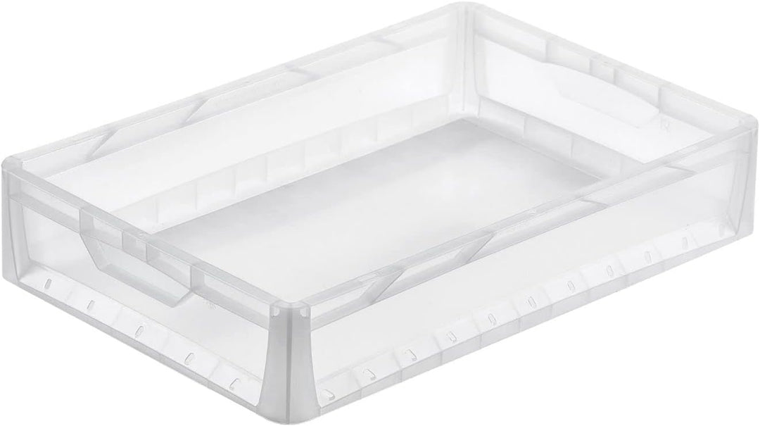 PROREGAL SuperSparSet 8x Transparenter Eurobehälter LightLine mit offenem Griff | HxBxT 12x40x60cm |