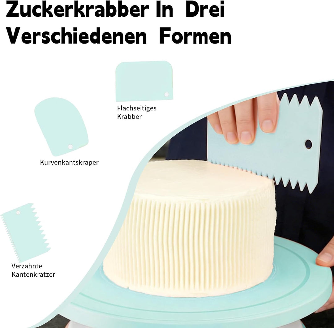Torten ZubehöR, 137 StüCk Backen ZubehöR, Wiederverwendbar Tortenplatte Drehbar, Rostfreier Stahl Ba