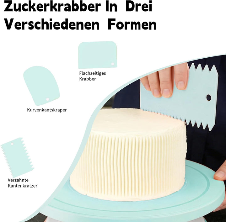 Torten ZubehöR, 137 StüCk Backen ZubehöR, Wiederverwendbar Tortenplatte Drehbar, Rostfreier Stahl Ba