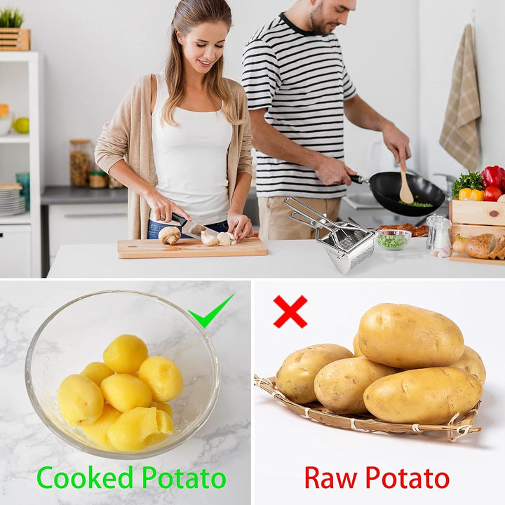 KENNOE Kartoffelpresse Edelstahl - Kartoffelstampfer - spätzlepresse - Professionelle Kartoffelquets
