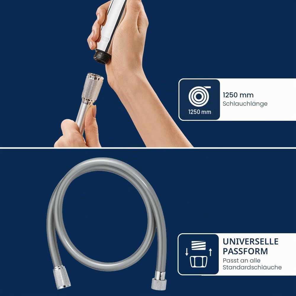 GROHE Tempesta-F - Handbrause mit Wandhalterset (1 Strahlart, Kunststoff, mit Wandhalterung und Schl
