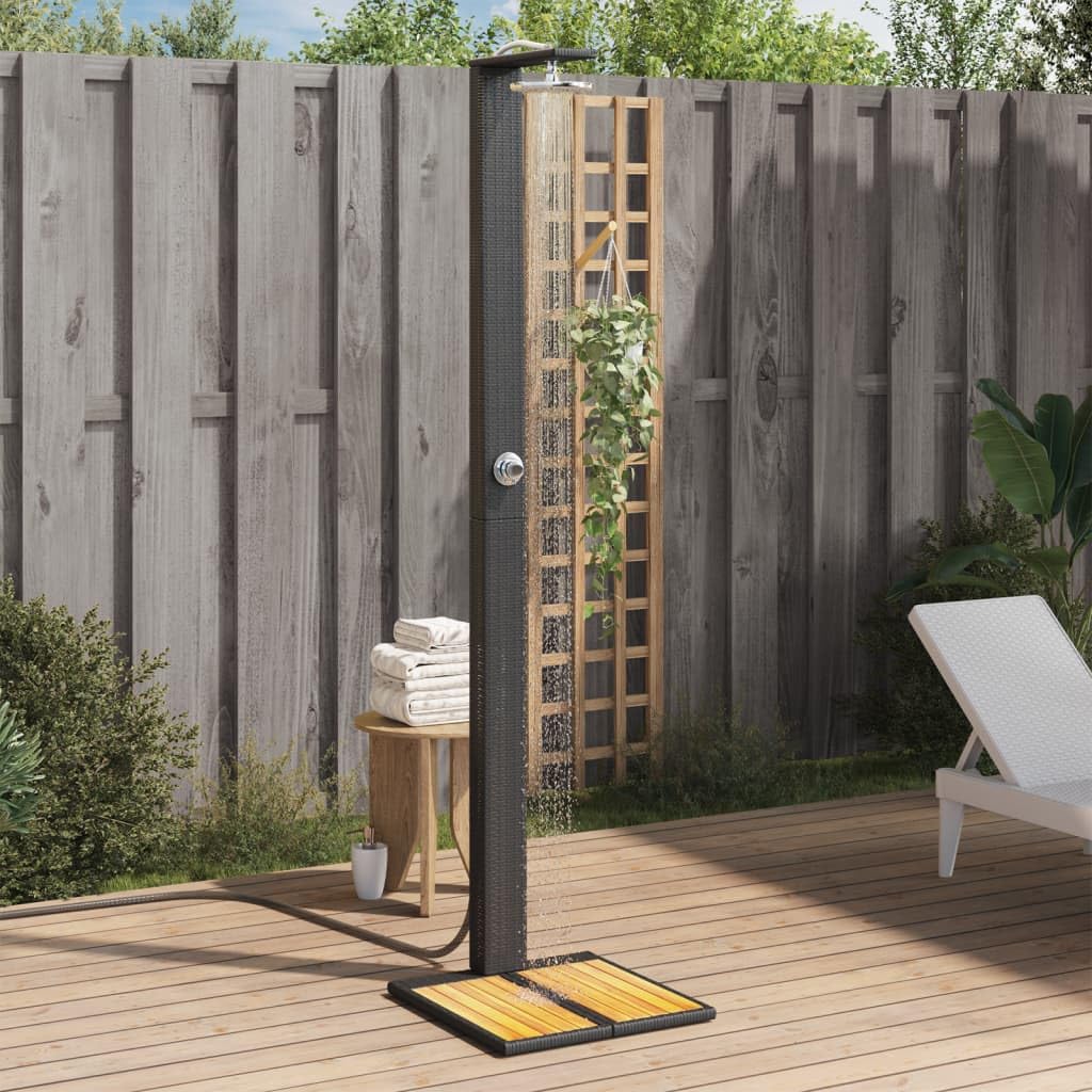 Festnight Gartendusche mit Bodenplatte Holz Aussendusche Garten Outdoor Dusche Garten Pool Pooldusch