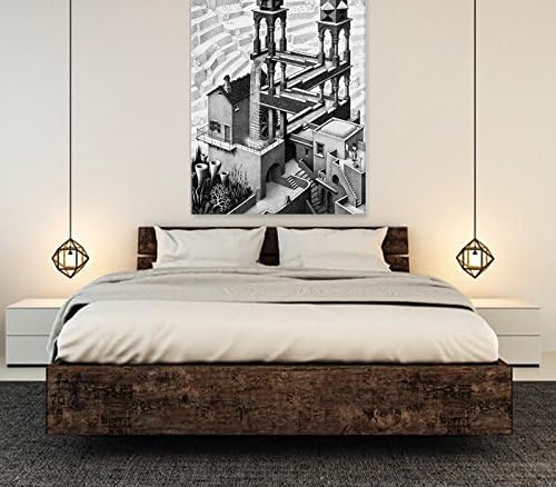 Giallobus - Bild - Druck AUF LEINWAND - Escher - Wasserfall - 50 x 70 cm, 50 x 70 CM