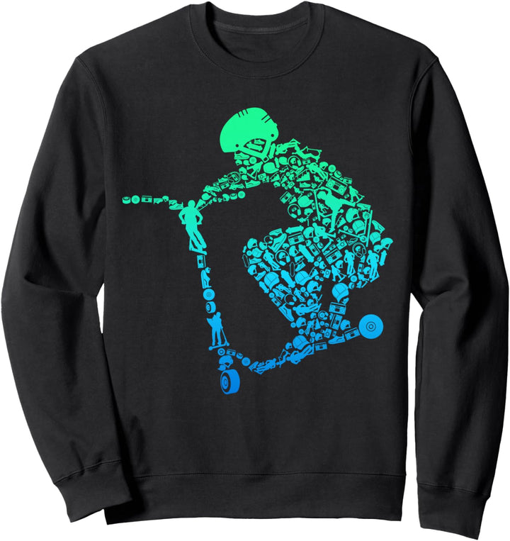 Scooter Roller Stunt Geschenk für Kinder & Jungen Sweatshirt