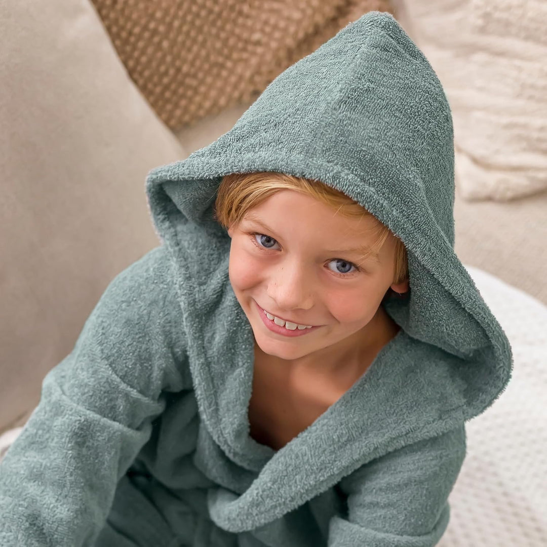 Möve Unisex Kinder Superwuschel Kapuzenmantel Kids & Teens Kapuzenmantel (1er Pack) 152 cornflower,