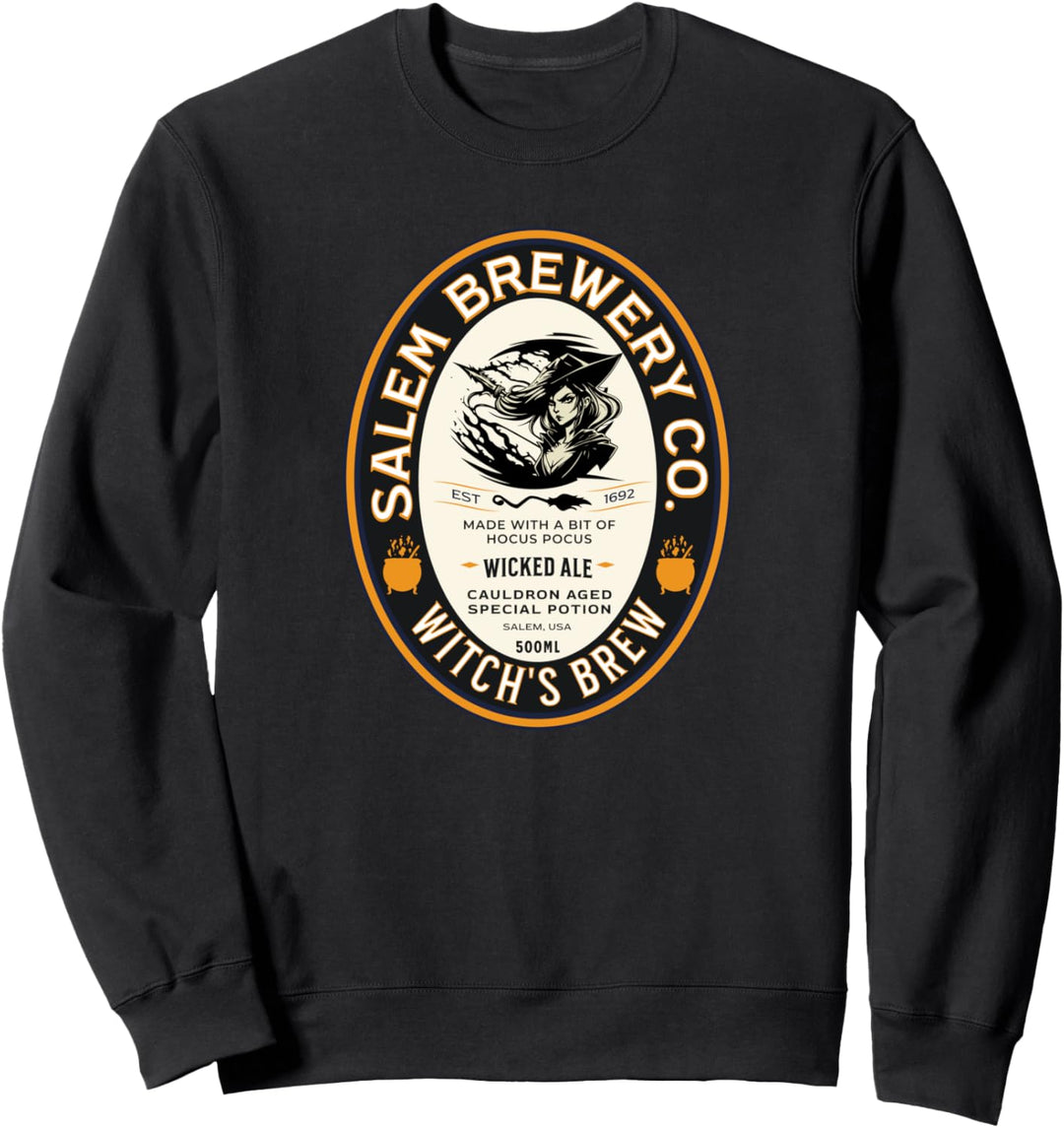 Hexe Wicked Brew Halloween Brauerei Label Kessel Trank Sweatshirt
