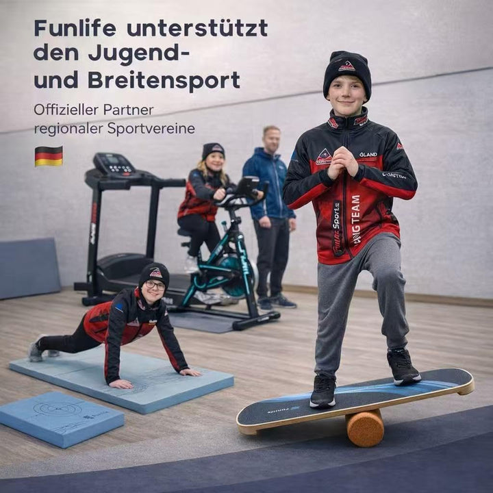FunLife Balance Board aus Holz – Stabiler Gleichgewichtstrainer für Core Training, Fitness &amp; Balance