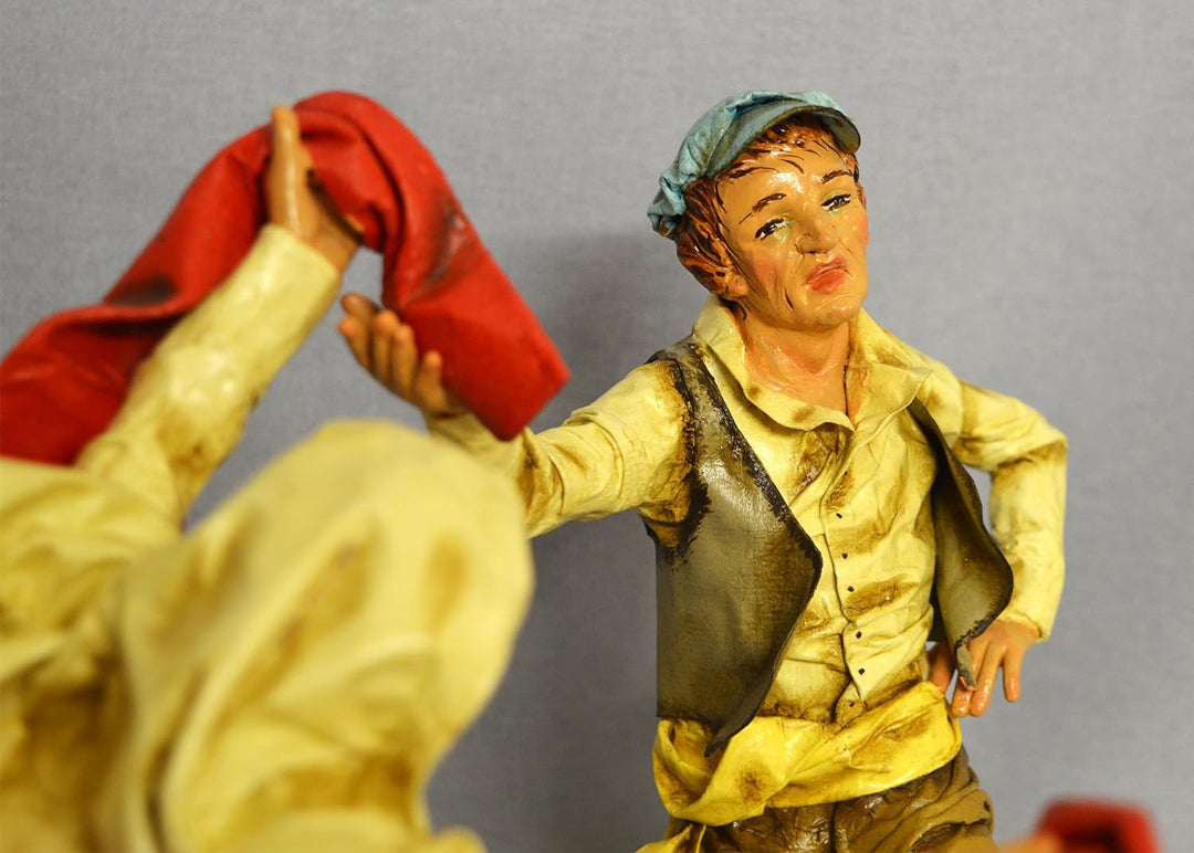 Arte Sacra di Claudio Riso Pizzica-Tanzpaar Figur aus Pappmaché und Terrakotta.