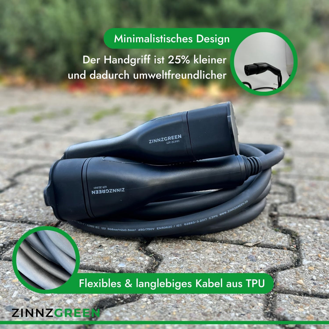 Typ2 Ladekabel 22kW &amp; 32A für Elektroauto und Hybrid - 7m, Dreiphasen Ladekabel Typ2 auf Typ2 - IP54