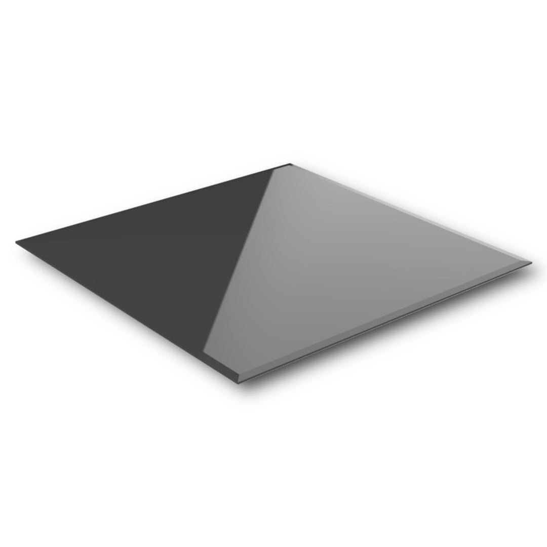 Euro Tische Glasplatte für Kaminofen und Tischplatte in 60x60cm Facettenschliff, Schutzplatte mit 6m
