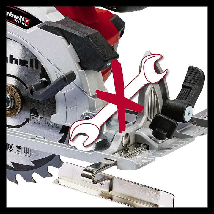 Einhell Akku-Handkreissäge TE-CS 18 Li-Solo Power X-Change (Lithium-Ionen, Staubabsaugadapter, Spind