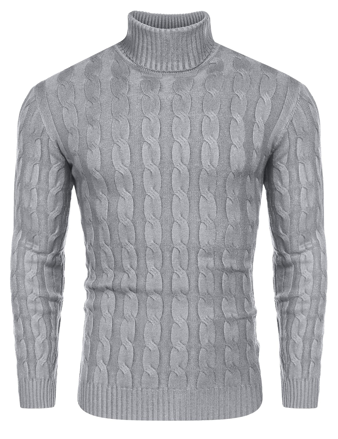 COOFANDY Herren Rollkragen Pullover Basic Strickpullover Zopfmuster Sweatershirt Männer Pullover Swe