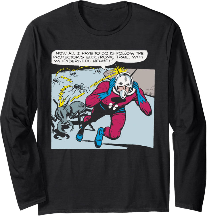 Marvel Ant-Man Cybernetic Helmet Comic Bubble Langarmshirt