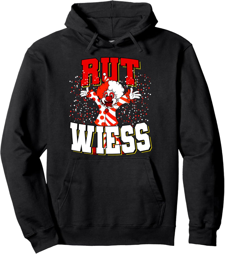 Rut Wiess, Karnevalsumzug Köln Rot Weiss KOmnfetti, Clown Pullover Hoodie