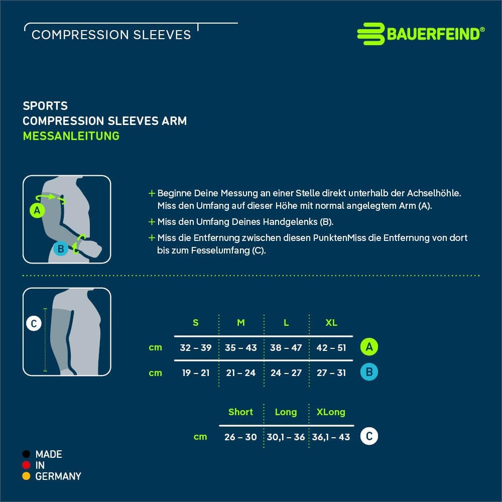 BAUERFEIND Arm Sleeve „Compression Sleeves Arm“, 1 Paar Armlinge, Armstulpen Weiss L extra lang, Wei