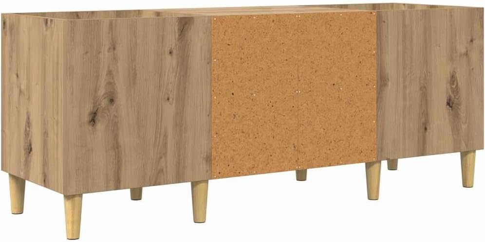 vidaXL Schallplattenschrank Artisan-Eiche 121 x 38 x 48 cm, Moderner Musikschrank, robuster Vinylspe