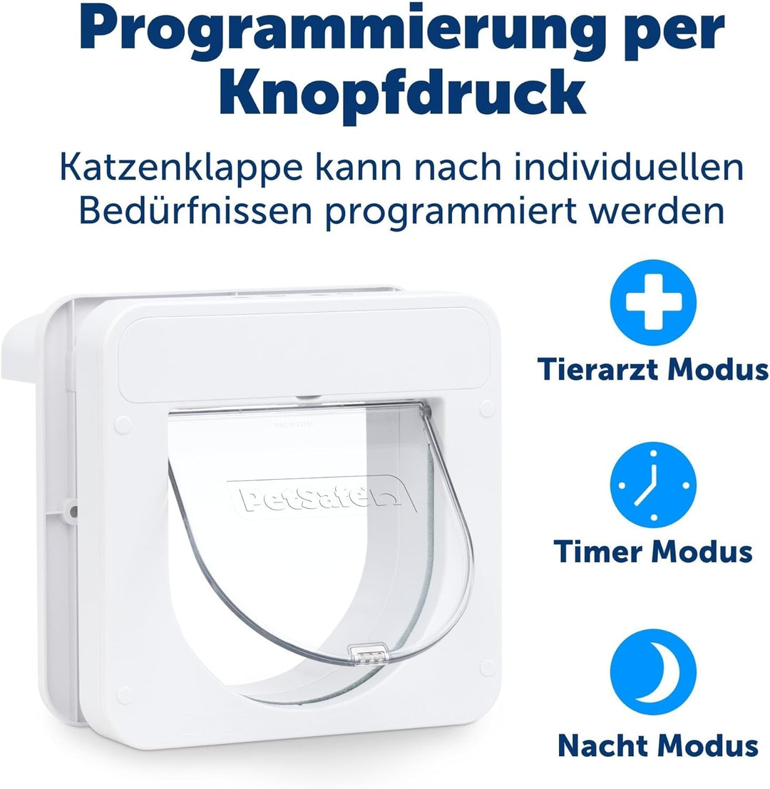 PetSafe Petporte smart flap Mikrochip Katzenklappe, Automatischer Zugang mit Chip-Erkennung, Für Kat
