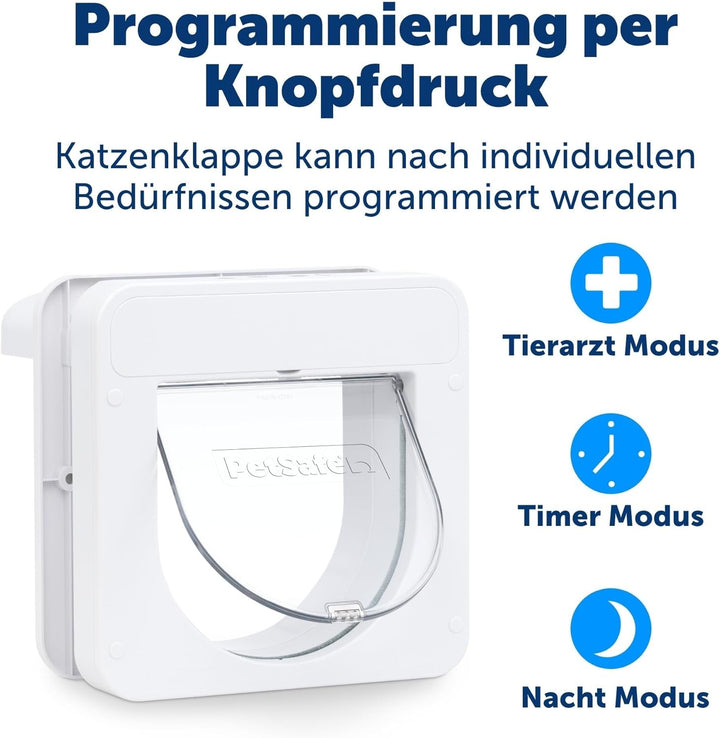 PetSafe Petporte smart flap Mikrochip Katzenklappe, Automatischer Zugang mit Chip-Erkennung, Für Kat